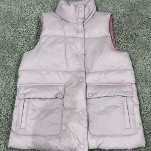 J Crew Light Pink Signature Puffer Vest Zipup Button Closure Women’s Size XXS